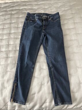 White House Black Market Dark Blue Ankle Zip Jeans